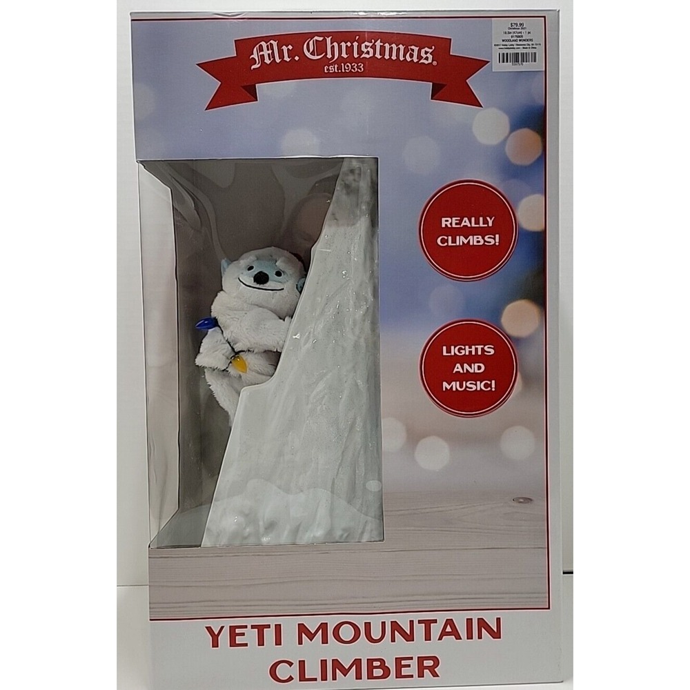 Mr ChristmasYeti Mountain Climber Musical Lighted Animated 18.5" Tall Decoration